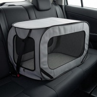 Car Pet Crate Mesh Panels Foldable Dog Kennel Portable Dog Crate Zippered Opening