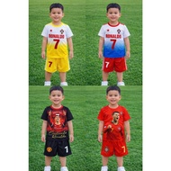 MORO SHOPS Ronaldo CR7 Children's Football Kit - High Quality 3D Printed Boys' Football Kit for chil