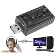 External USB 2.0 Sound Card 7.1 Channel With 3.5mm Jack Earphone Microphone Headphone Headset Virtua