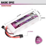 CODDAR Eagle Krypton 7000MAH23S4S6S22.2 V80C Model Aircraft 23cm 27cm Through Machine 8S Battery