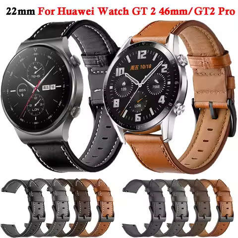 For Huawei GT2 Pro Strap Leather Band For Huawei Watch GT 4 2 3 Pro 46mm/SE/Honor Magic 2 46mm Wrist