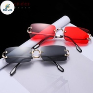 BJ UV 400 Frameless Eyewear Tinted Transparent Rectangle Glasses Retro Rectangular Sunglasses 2021 N