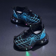 24A6  Breathable Sports Shoes Heelys Light Baby Running Shoes for Shoesavin88 Mesh Spider-Man Shoes 