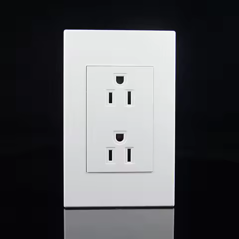 118mm White American USA Standard Double 3-Pole Socket PC Flame Retardant Household Safety Power Plu