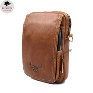 XL Size Rush Rider Leather Mobile Phone Bag Men Leather Pouch Waist Bag Handphone