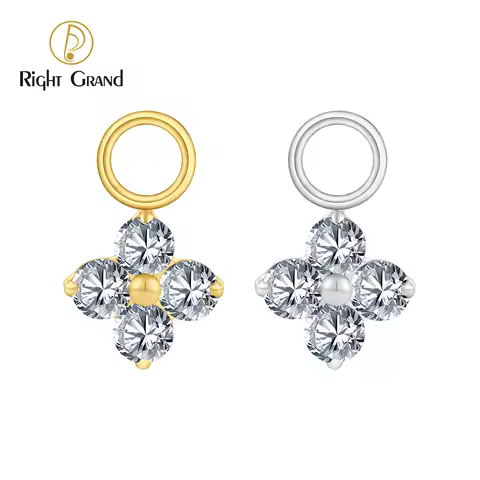 Right Grand ASTM F136 Titanium Tiny Flower Hoop Earring Charm Mini Helix Cartilage Clicker Attachmen