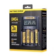 🎉最新款nitecore UMS4+QC3.0充電頭 智能快充（18650 14500手電筒 鋰電池 閃燈充電 遙控）