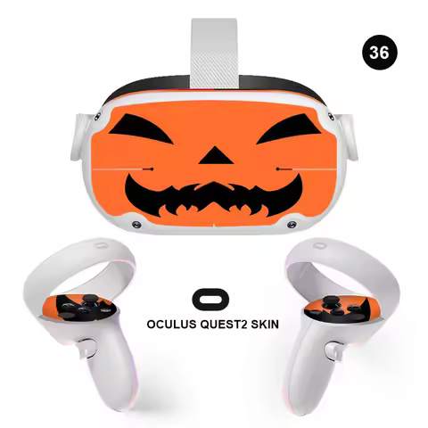 Vinyl Skin Sticker for Oculus Quest 2 VR Headset Controller PVC Decals Halloween Pattern Wrap Cover 