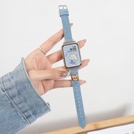 Dây đeo bằng da cho Samsung Galaxy Fit3 SM-R390 Dây đeo bằng da hình gấu nhỏ Dây đeo bằng da hình gấ