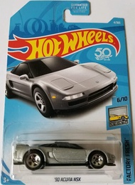 Hot Wheels 2018 50th Anniversary Factory Fresh '90 Acura NSX 4/365, Silver