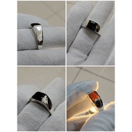 akik yaman asli hitam suluh oren ikatan silver925 design simple
