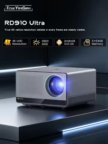 Touyinger 2800ANSI RD910 Ultra 8K 4K Full HD Projector 3G 64G Home Theater WiFi Android TV Cinema RD