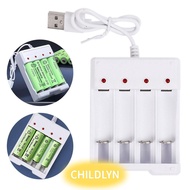 CHILDLYN AA / AAA Battery Charger Universal Rechargeable 4 Slot USB Battery Charger