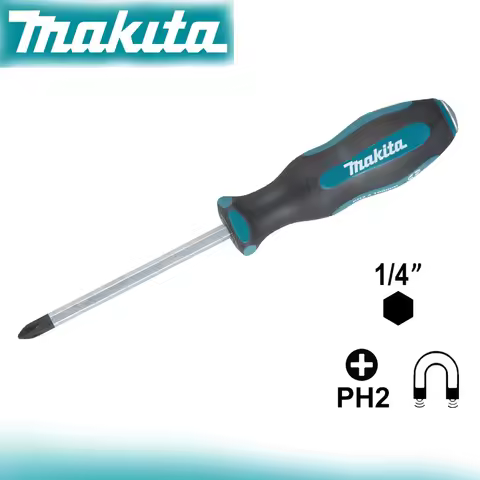 Makita B-66070 PH2 Hexagonal Shaft Go Through Screw Driver Wear Resistant Ergonomic Electrician High