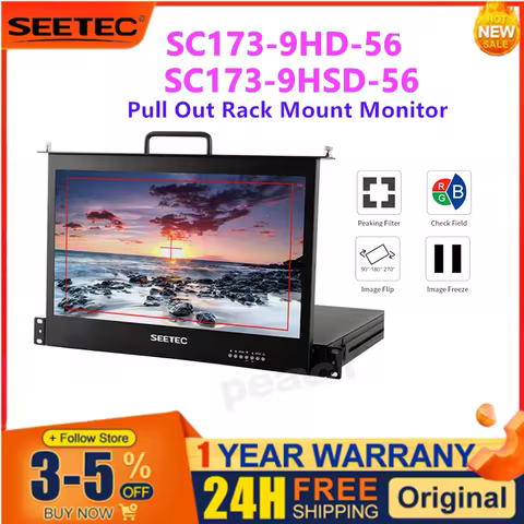 ·SEETEC SC173-9HD-56 & SC173-9HSD-56 17.3 Inch 1RU Pull Out Rack Mount Monitor Full HD 1920x1080 for