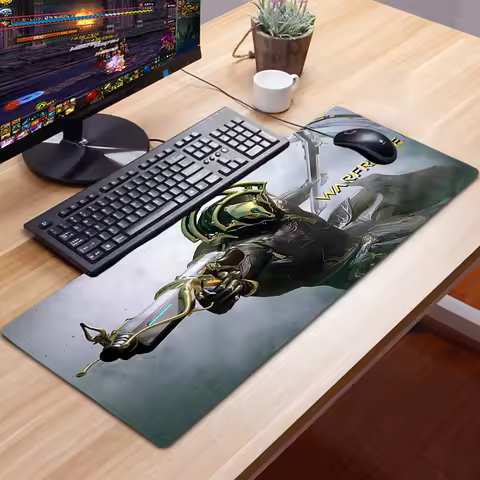 Warframe Hero Game Mousepad Alfombrilla Gaming Accessories Non-slip Mouse Pad XXL Mausepad 90x30 Tap