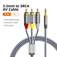 SUNKANDI AUX 3.5mm to 3RCA AV Cable For TV Projector Home Audio/Video Live performance