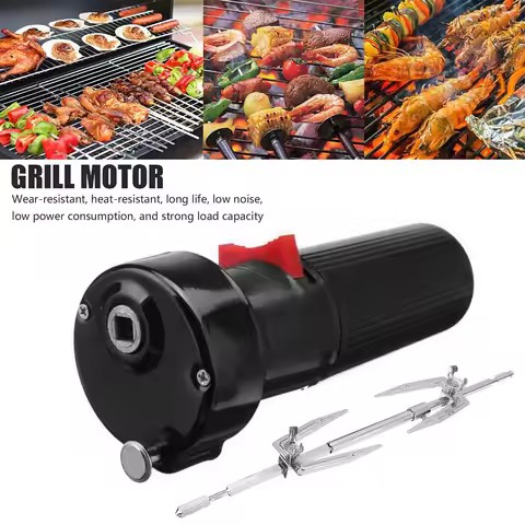 BBQ Rotisserie Grill Chicken Roaster Rod Spit Barbecue Electric Motor Meat Skewer Tool Outdoor BBQ R