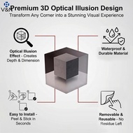 (V&N) Optical Illusion Wall Art Big Size 50cm*50cm/19.69in*19.69in3D Corner Wall Decal – Impossible 