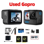 กล้องโกโปร9/10แอคชั่น GoPro มือถือ2nd วิดีโอ5K 20MP ภาพถ่ายกล้องกีฬาสีหน้าจอด้านหน้ามือสอง