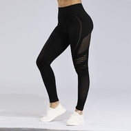 【CW】LANTECH Sports Pants Gym Leggings Yoga Seamless Pants Hollow Out Stretchy High Waist Fitness Leggings Tummy Control Pants Women