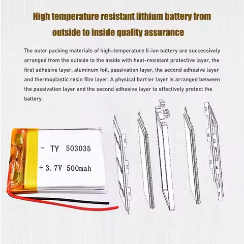New 503035 Lithium Polymer Battery 500mAh 3.7V Li po ion Lipo Rechargeable Batteries for MP3 GPS DVD