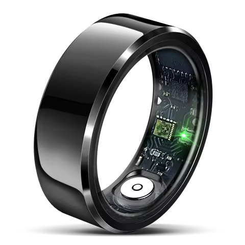 R6 Smart Ring with Charging Case Stainless Steel IP68 Waterproof Heart Rate Blood Oxygen Pressure Mo