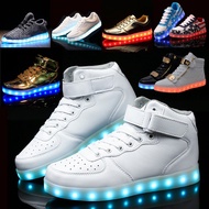 High Shoe Board Couple Shoes Light Trend Fashion Shoes Light Men Women Led Luminous Shoes Neon Color