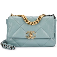 Chanel Light Blue Quilted Lambskin Chanel 19 Flap Gold, Silver and Ruthenium Hardware, 2020