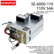 6000W 0-110V Adjustable Power Supply AC-DC 0-5V 0-10V PLC PMW Signal Control Transformer 110V 54A fo