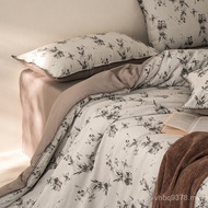 Feel Wool Product Bed b Premium Quilt Cover Jacquard Thickened Warm Cotton Linen Cotton Retro Autumn