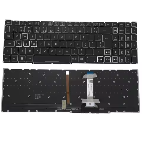 Belgium Italian PT-BR RGB Backlit Keyboard For Acer Nitro 5 AN517-54 AN517-41 AN515-45 Predator Heli