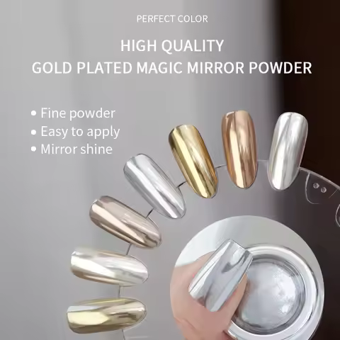 Chrome Nail Powder,13 color series Mirror Metallic Effect Premium Salon Nail Glitter Manicure Pigmen
