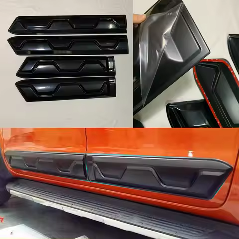 Molding Body Car Paint Strip Streamer Protector For Ranger T7 T8 2015-2021 ABS Side Door Skirts Lip 