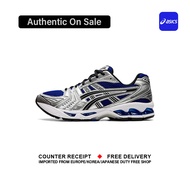 Official Asics GEL Kayano 14 " Blue Silver " รองเท้าวิ่ง 1201A019 - 401 Complete Shoes Box