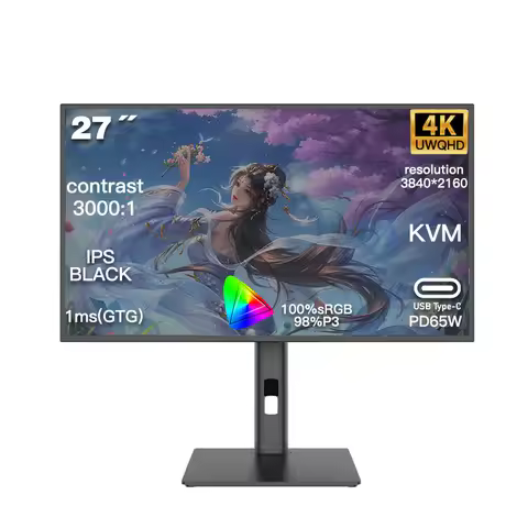 LED 27 Inch 16:9 IPS Four-Sided Narrow screen Edge 120Hz 4K HDR600 Gaming Monitor with 98% DCI-P3 Co