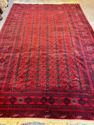 "Exquisite Afghan Herati Carpet: 100% Handcrafted Wool 2x3m 50-Year-Old Silk-Like Shine Collectors G