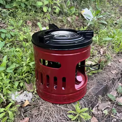 Outdoor All-in-One Camping Stove Portable Kerosene Stove Red Field Stove for 2-4 People Replaceable