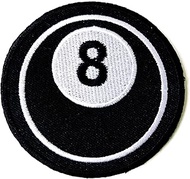 TH Eight 8 Ball Billiards Pool Black Emblem Badge Patch Biker Motorcycle Embroidered Applique Sew Ir