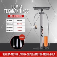 Pompa Angin Besi Tahan Karat Sepeda Motor Mobil Tabung Meter Black / High Pressure Pompa Angin Porta