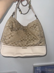 98%new coach off white shoulder bag handbag tote bag