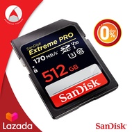 [ผ่อน 0%] SanDisk Extreme PRO SD CARD 512GB ผ่อนนานสูงสุด 6 เดือน SDXC ความเร็ว อ่าน 170MB/s เขียน 100MB/s (SDSDXXY_512G_GN4IN) เมมโมรี่ การ์ด แซนดิส ประกัน Lifetime โดย Synnex (สีดำ) กล้อง ถ่ายถาพ 4K 60fps