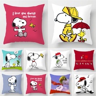 Fashionable Zippered Pillow Case Cartoon Snoopy Printed Home Decoration Throw Cushion Cover 40x40cm/45x45cm/50x50cm