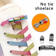 ❒ New Round Press Lock Shoelaces Without ties Rainbow Elastic Laces Sneakers Kids Adult No Tie Shoe laces 8MM Width Flat Shoelace