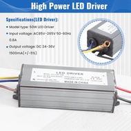 50W LED Driver Waterproof IP67 Power Supply High Power Adapter + 50W LED Chip Bulb Energy Saving For