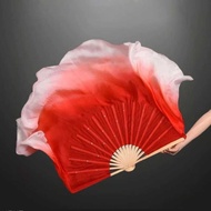 Chinese Ancient Dance Silk Fan In Orange CQU4