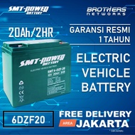 BATTERY SMT-POWER 12V 20AH / BATTERY 6-DZF-20 2HR VEHICLE SELIS ELECTRIC BIKE INDOBIKE
