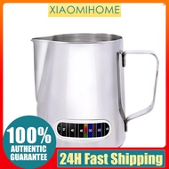 12/20oz Milk Frothing Pitcher with Temperature Display Stainless Steel Milk Frother Pitcher Jug Cup 