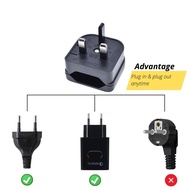 (EU TO UK | FUSED) EURO/US 2 Pin Plug Converter / 2 Pin To 3 Pin Plug / EU To UK Plug / Power Conver