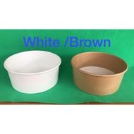 Paper Bowl 1150cc/1300cc/1500cc Paper Soup Bowls Fruit Salad Bowl Food Packaging with lid 纸碗/打包碗汤碗